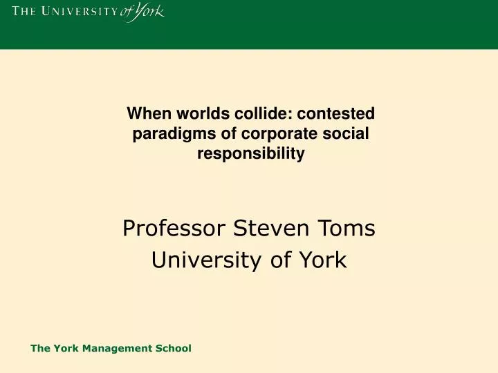 professor steven toms university of york
