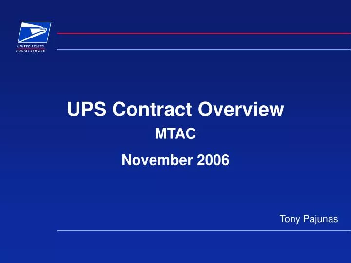 ups contract overview