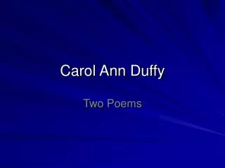 Carol Ann Duffy