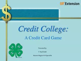 Credit College: A Credit Card Game