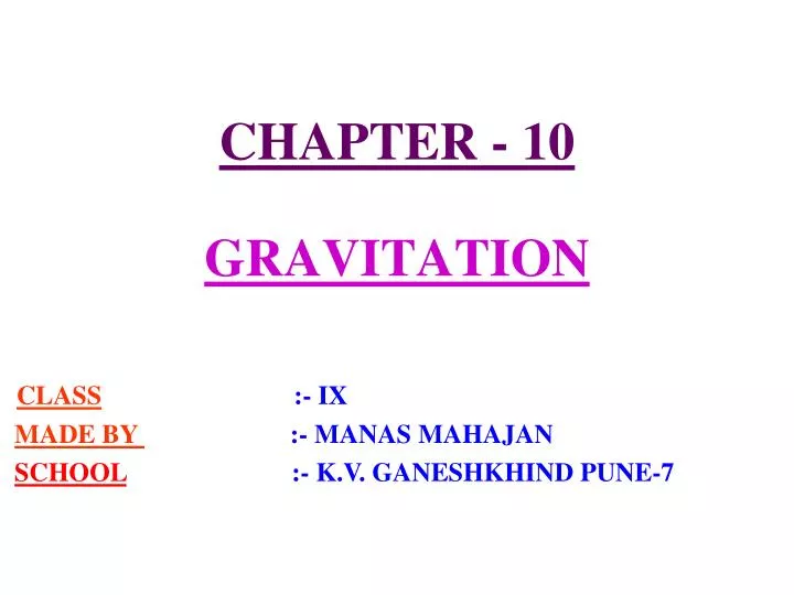 chapter 10 gravitation