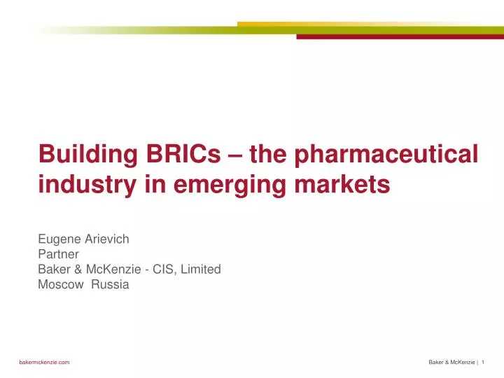 building brics the pharmaceutical industry in emerging markets