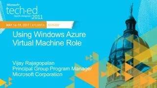Using Windows Azure Virtual Machine Role