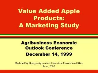 Value Added Apple Products: A Marketing Study