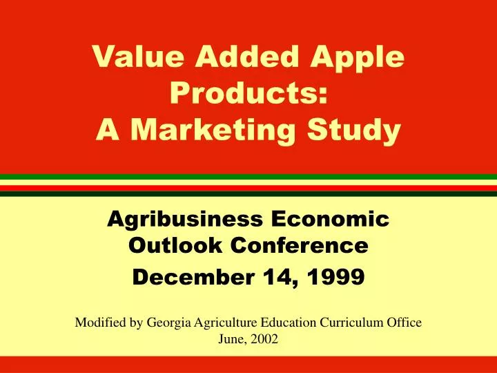value added apple products a marketing study