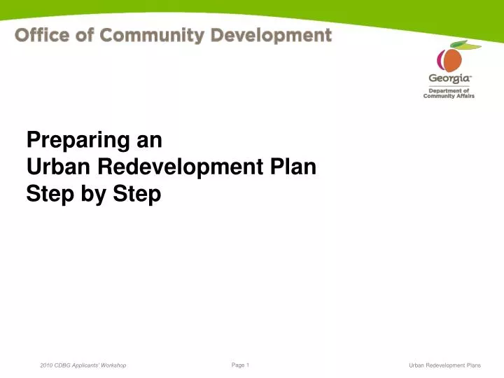 preparing an urban redevelopment plan step by step