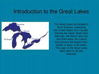 Introduction to the Great Lakes