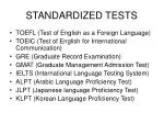 STANDARDIZED TESTS - slide 1