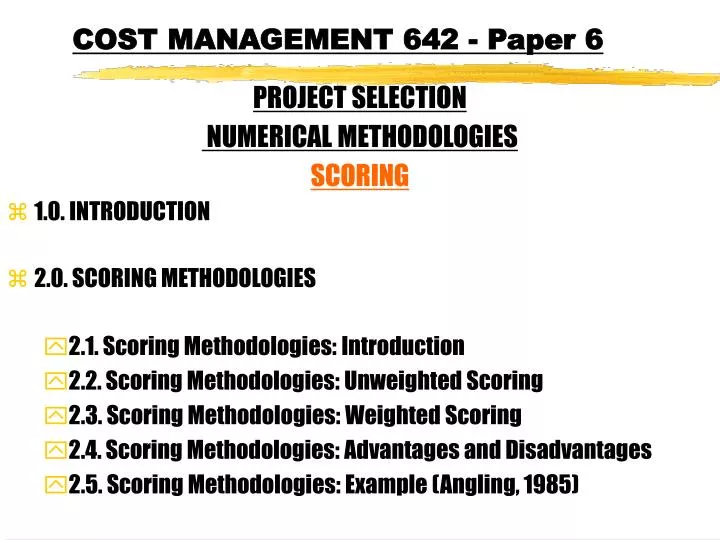 cost management 642 paper 6