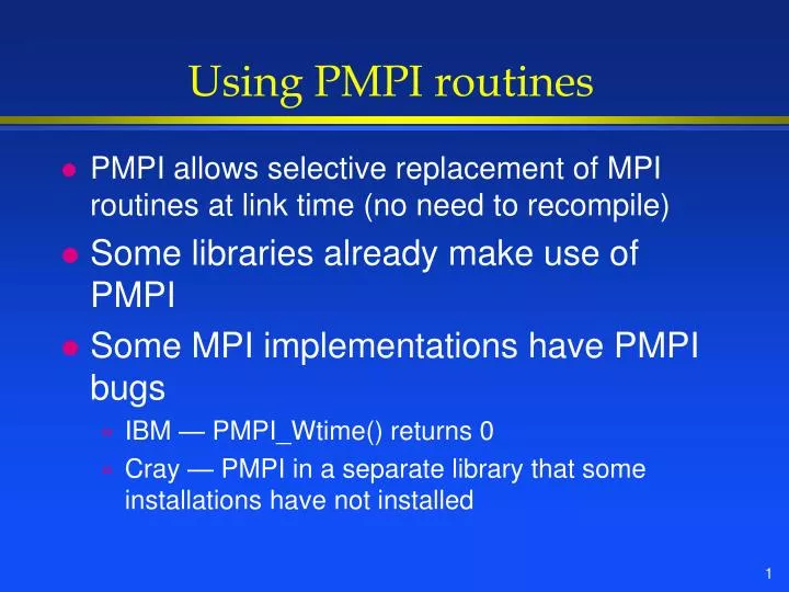 using pmpi routines