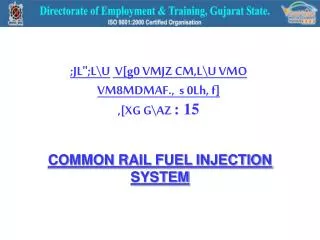 COMMON RAIL FUEL INJECTION SYSTEM