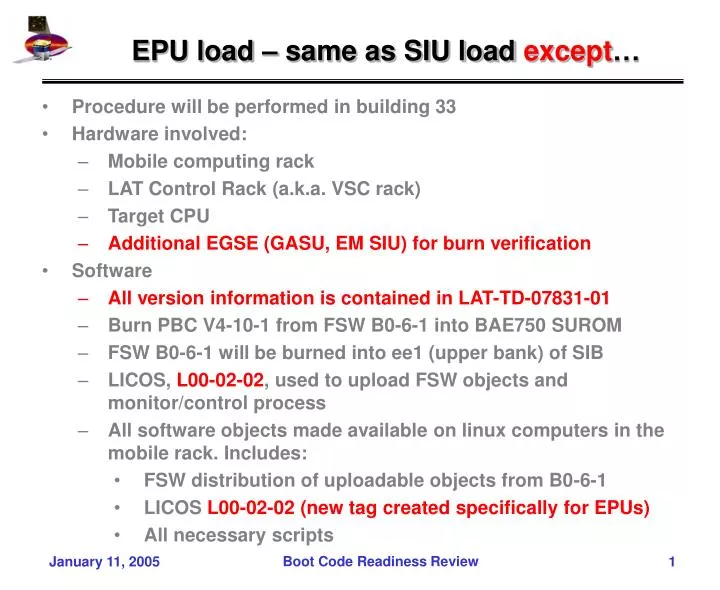 epu load same as siu load except