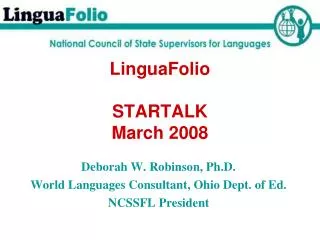 LinguaFolio STARTALK March 2008