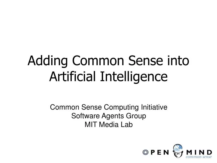 adding common sense into artificial intelligence
