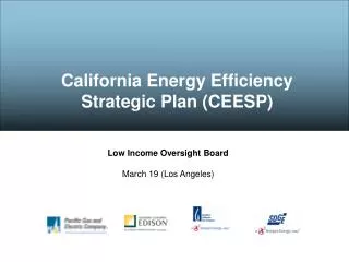California Energy Efficiency Strategic Plan (CEESP)