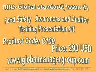 BRC Food Safety Management System Awareness & Auditor Traini