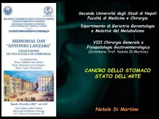 Seconda Università degli Studi di Napoli Facoltà di Medicina e Chirurgia