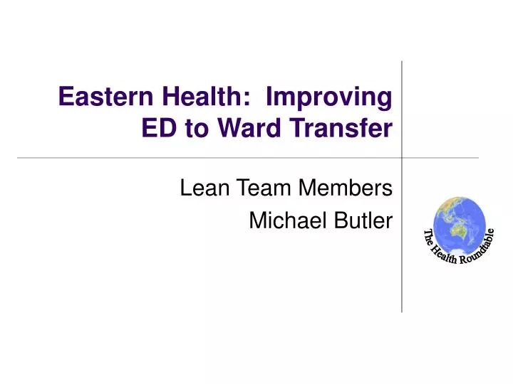 eastern health improving ed to ward transfer