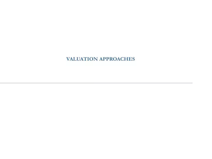 valuation approaches