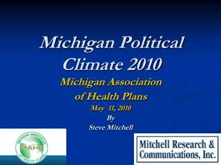 Michigan Political Climate 2010