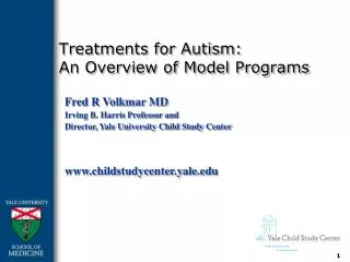 Treatments for Autism: An Overview of Model Programs