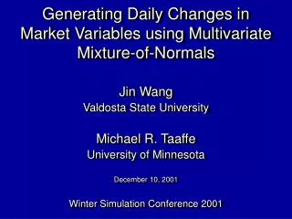 Generating Daily Changes in Market Variables using Multivariate Mixture-of-Normals