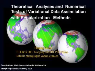 Theoretical Analyses and Numerical Tests of Variational Data Assimilation with Regularization Methods