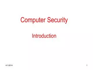 Computer Security Introduction