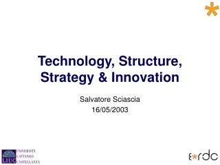Technology, Structure, Strategy &amp; Innovation