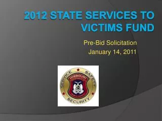 2012 State Services to Victims Fund