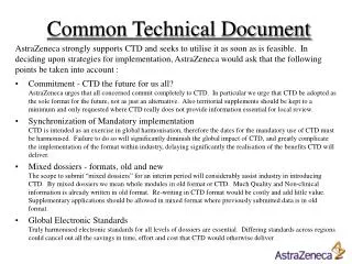 Common Technical Document