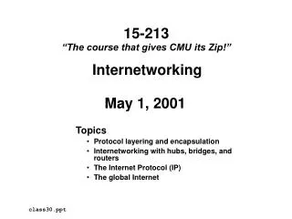 Internetworking May 1, 2001