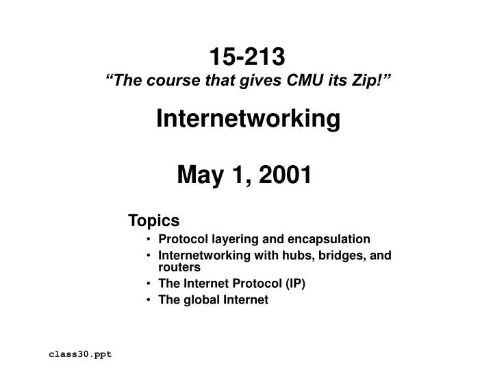 internetworking may 1 2001