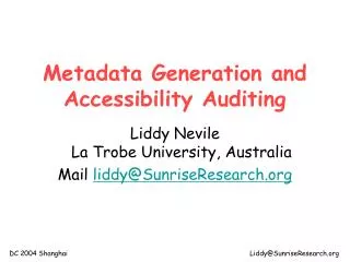Metadata Generation and Accessibility Auditing