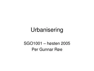 Urbanisering