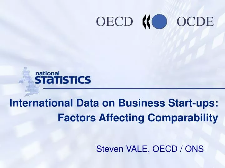 international data on business start ups factors affecting comparability