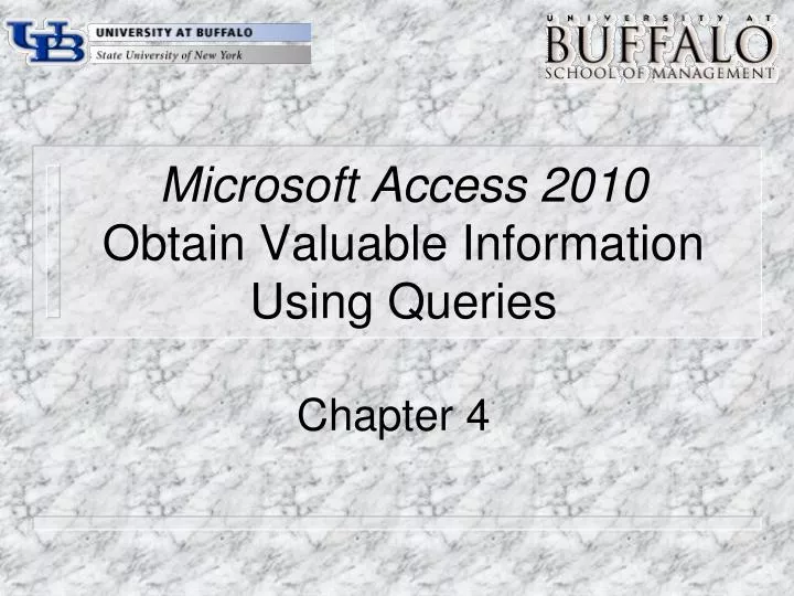 microsoft access 2010 obtain valuable information using queries