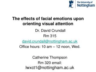 The effects of facial emotions upon orienting visual attention