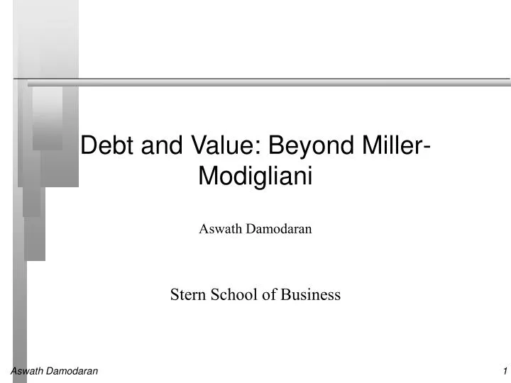 debt and value beyond miller modigliani