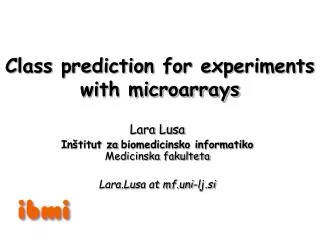 Class prediction for experiments with microarrays
