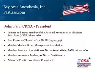 Bay Area Anesthesia, Inc. FastGas.com