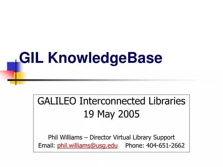 gil knowledgebase