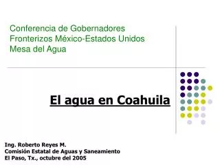 Conferencia de Gobernadores Fronterizos México-Estados Unidos Mesa del Agua