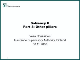 Solvency II Part 3: Other pillars