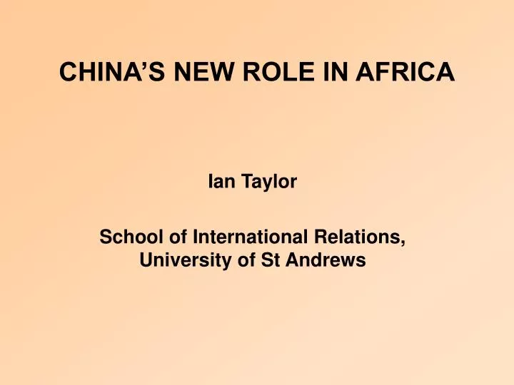 china s new role in africa