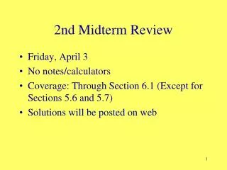 2nd Midterm Review