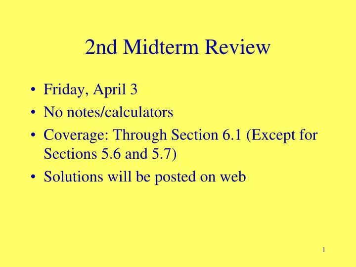 2nd midterm review