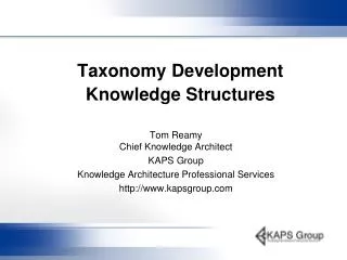 Taxonomy Development Knowledge Structures