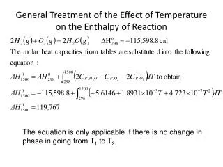 General Treatment of the Effect of Temperature on the Enthalpy of Reaction