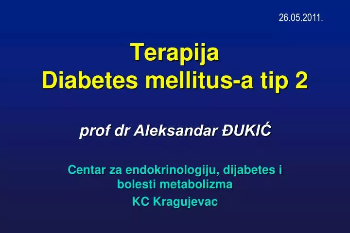 terapija diabetes mellitus a tip 2